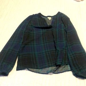 Sheer blue and green blouse. Size large